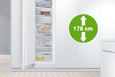 Inbouw vriezers voor een 178 cm hoge keuken nis.