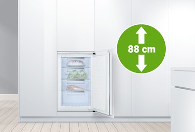 Inbouw vriezers voor een 88 cm hoge keuken nis.