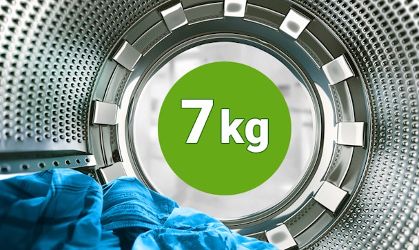 Wasdroger met een droogtrommel voor 7 kilo wasgoed.