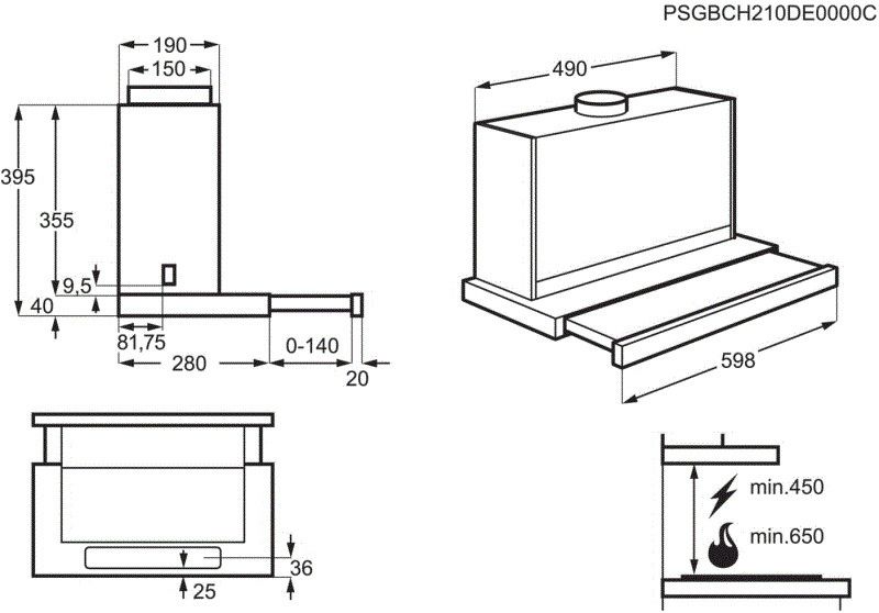AEG afzuigkap  DPB3640M afbeelding 4