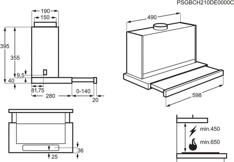 AEG afzuigkap  DPE5650M afbeelding 4