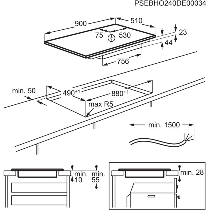 AEG kookplaat inbouw NIK95N08IB afbeelding 4