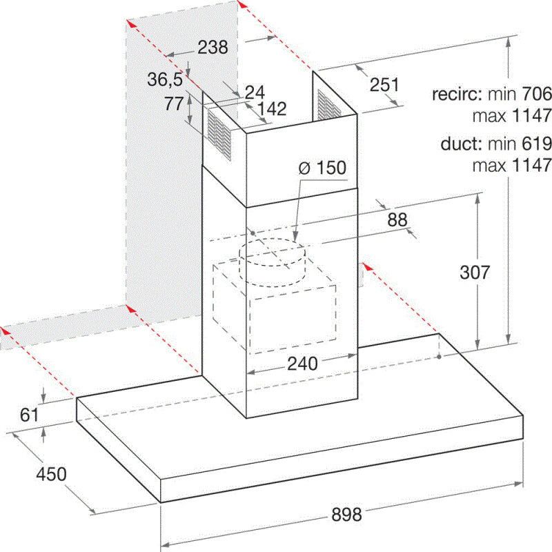 Bauknecht afzuigkap DBHBS93LLX afbeelding 3
