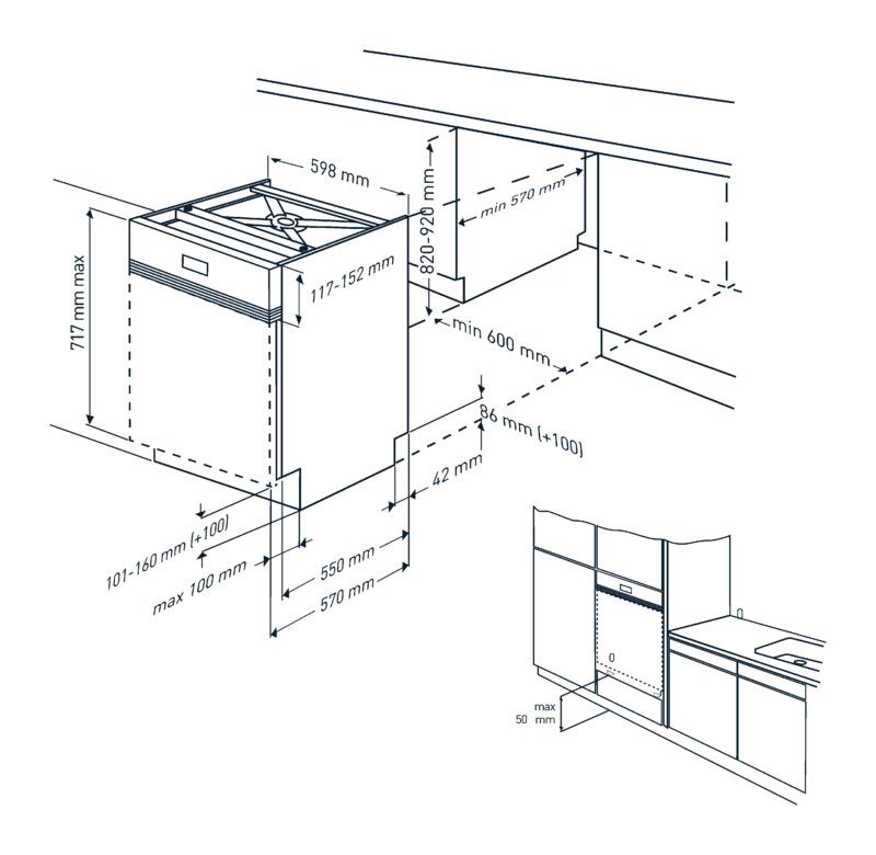 Beko DSN04311X inbouw vaatwasser afbeelding 5