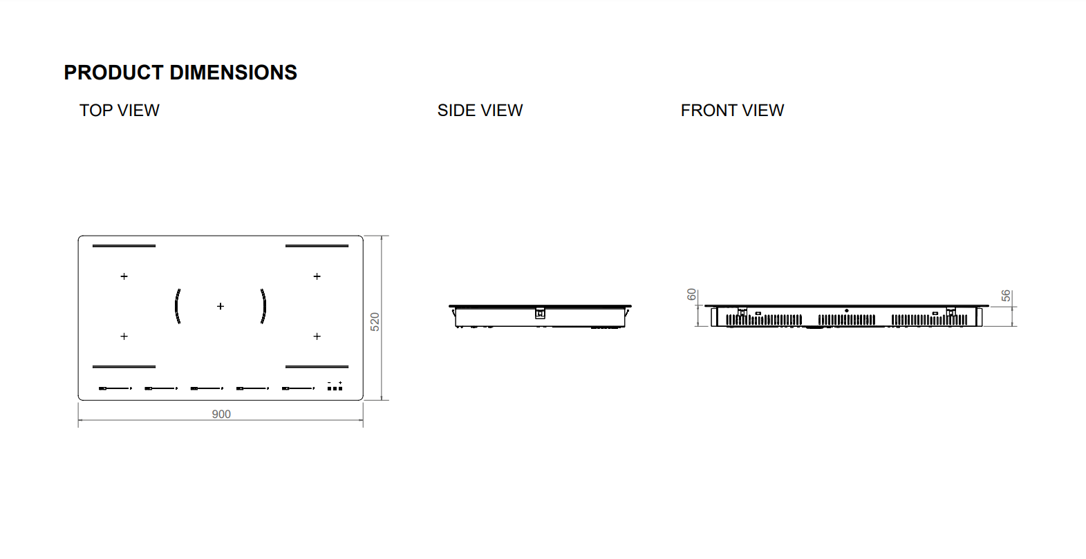 Bertazzoni kookplaat inbouw P905I1M37XT afbeelding 4