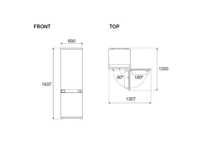 Bertazzoni REF704BBNPTC-S inbouw koelkast afbeelding 5