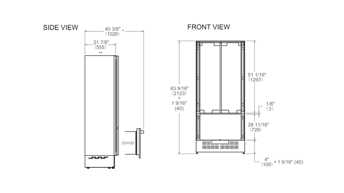 Bertazzoni RFD90S5FPNS-24 vrijstaand koelkast afbeelding 5