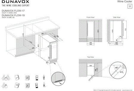 Dunavox wijnkast inbouw DAUF 17 58DSS afbeelding 4