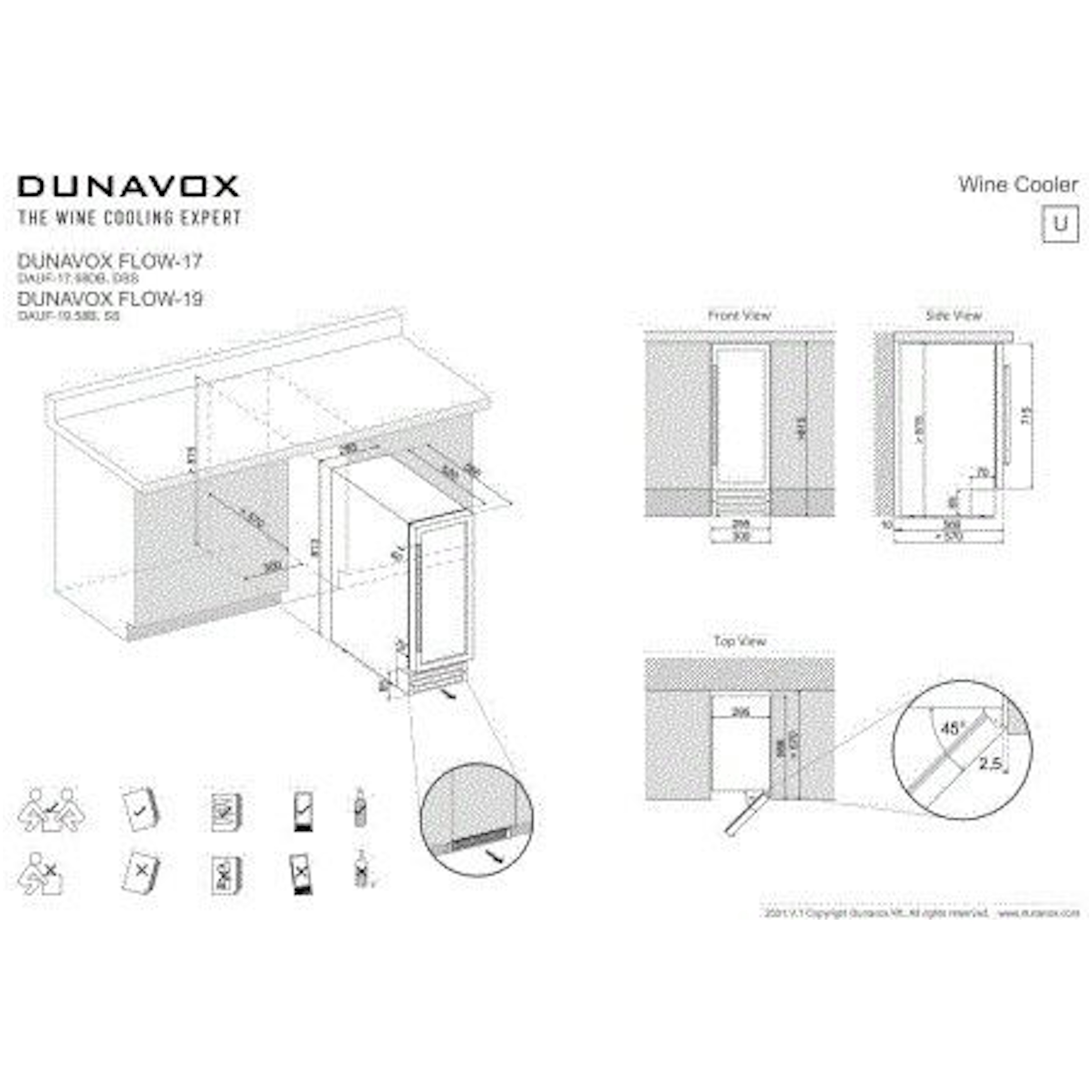 Dunavox DAUF-19.58SS inbouw wijnkast afbeelding 5