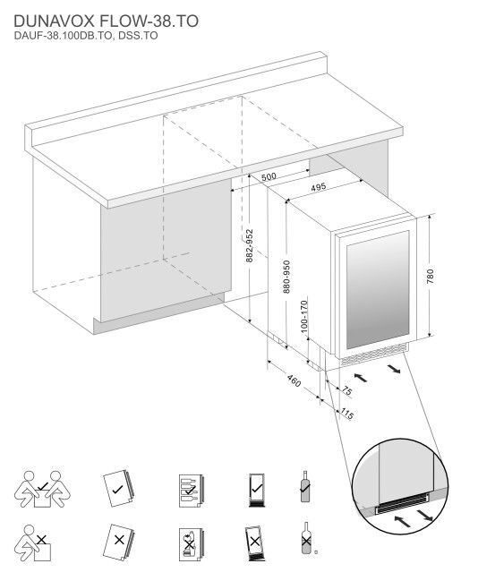 Dunavox wijnkast DAUF 38 100DSS afbeelding 3