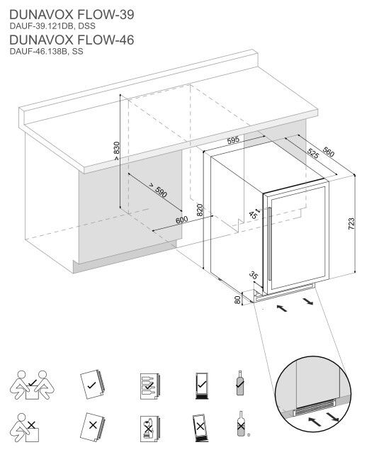Dunavox DAUF 39 121DB inbouw wijnkast afbeelding 5