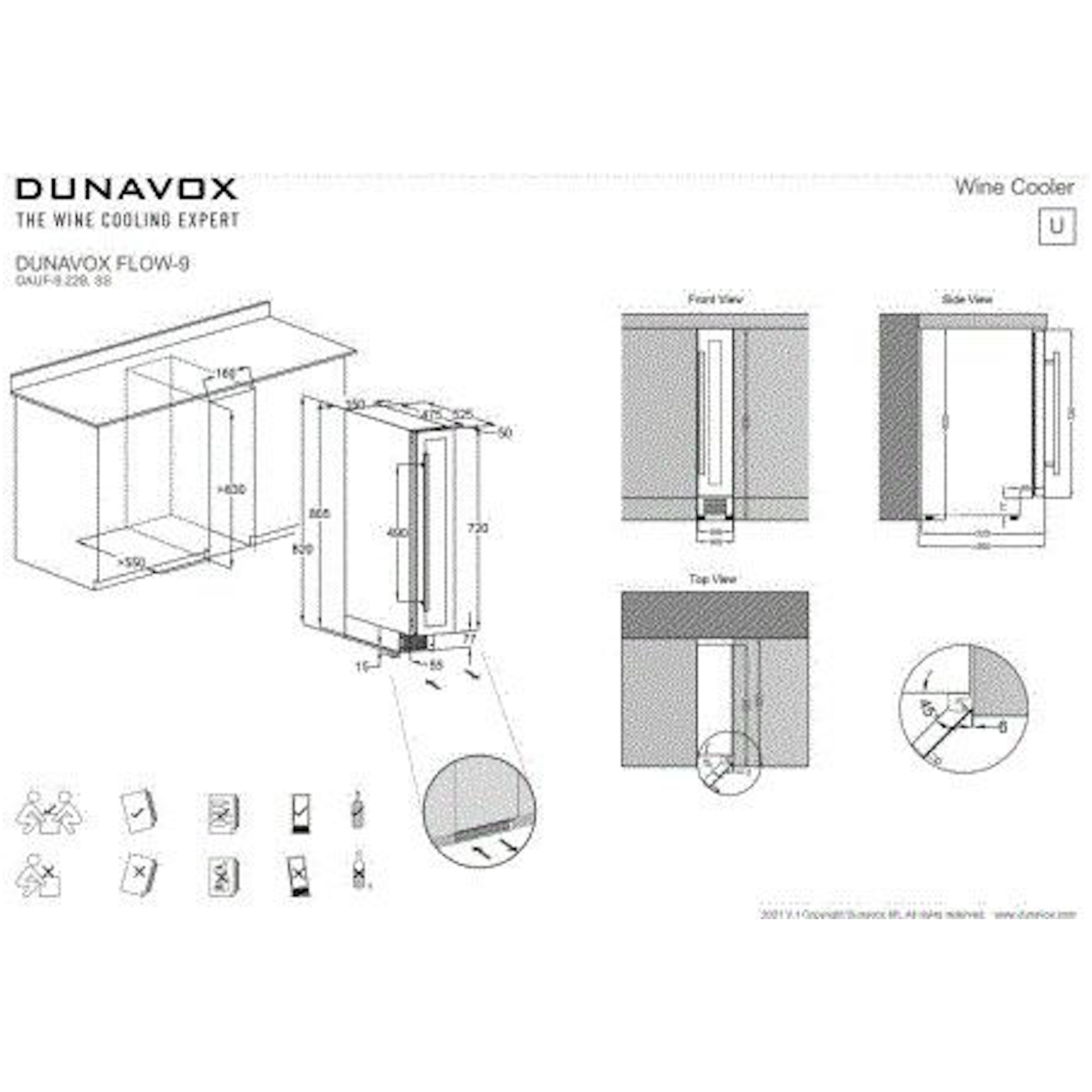 Dunavox DAUF-9.22B inbouw wijnkast afbeelding 5