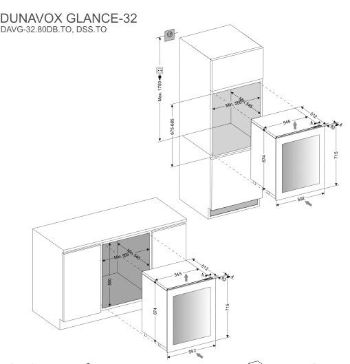 Dunavox wijnkast inbouw DAVG 32 80DSS TO afbeelding 4