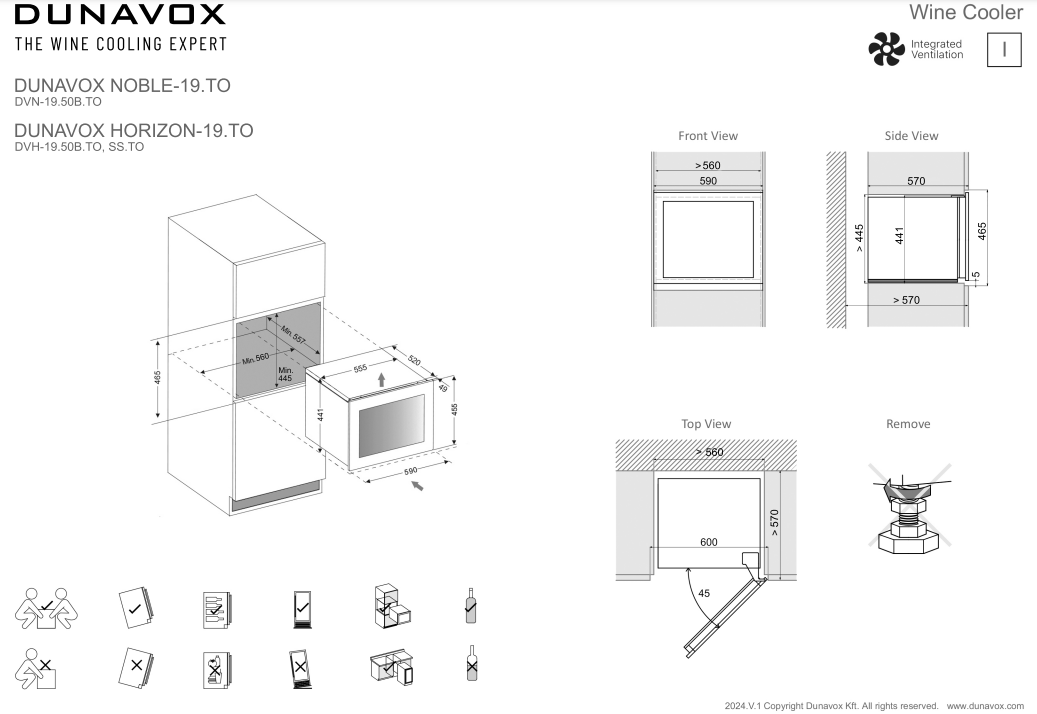 Dunavox wijnkast DVH 19 50SS TO afbeelding 3