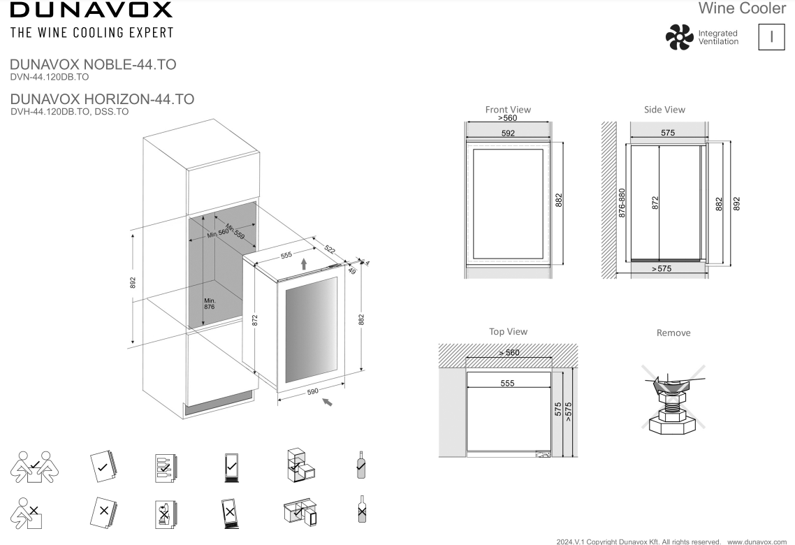 Dunavox DVN 44 120DB TO inbouw wijnkast afbeelding 5