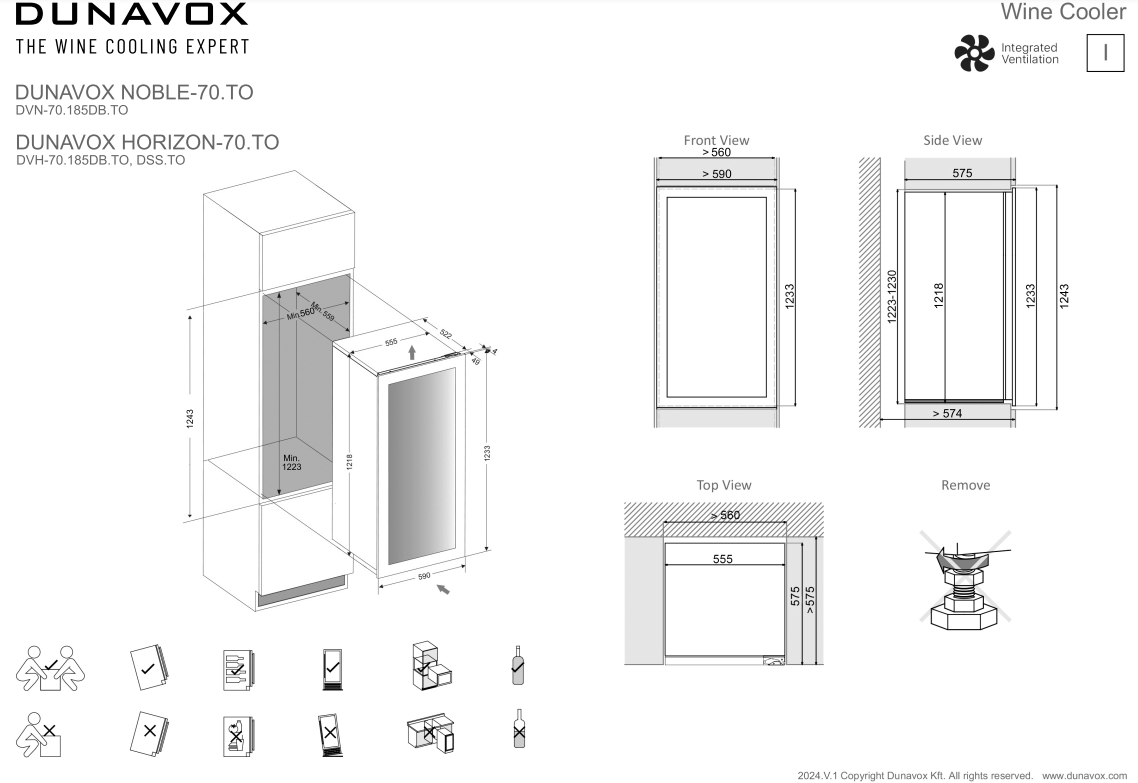 Dunavox DVN 70 185DB TO inbouw wijnkast afbeelding 5