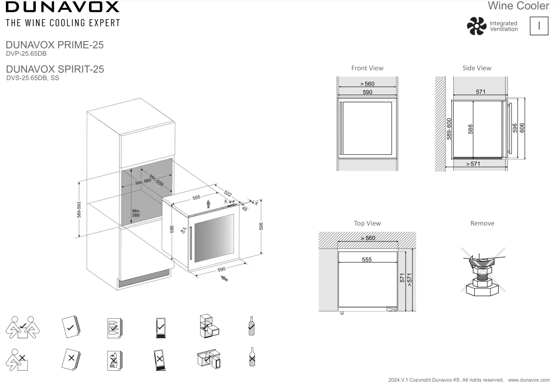 Dunavox DVP 25 65DB inbouw wijnkast afbeelding 5