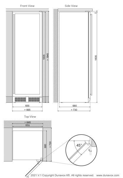 Dunavox wijnkast vrijstaand DX 181 490SDSK afbeelding 4