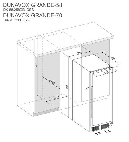 Dunavox DX 70 258B vrijstaand wijnkast afbeelding 5