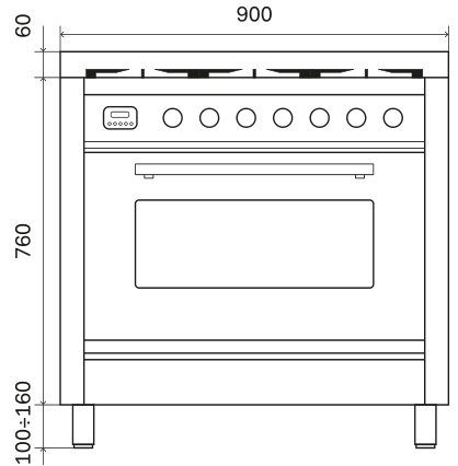 ILVE fornuis PI096WE3/MG afbeelding 3