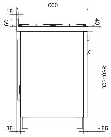 ILVE PI096WE3/SS  fornuis afbeelding 5