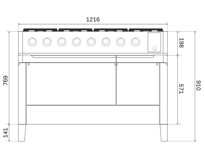 ILVE fornuis  PMI127S3/SS afbeelding 4