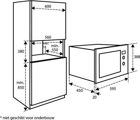 Inventum magnetron inbouw IMC6032F afbeelding 4