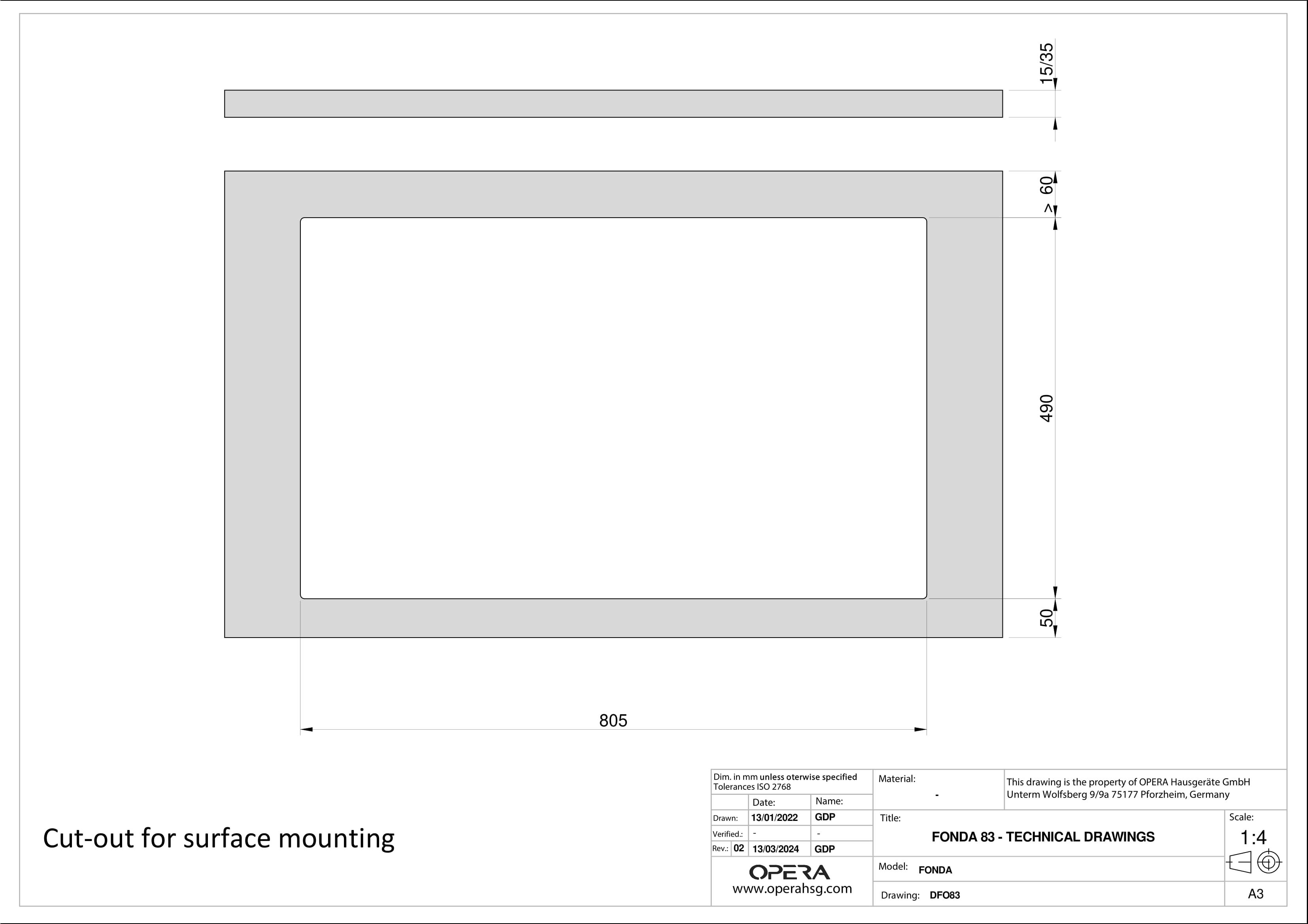 Opera kookplaat inbouw DFO83A240 afbeelding 4