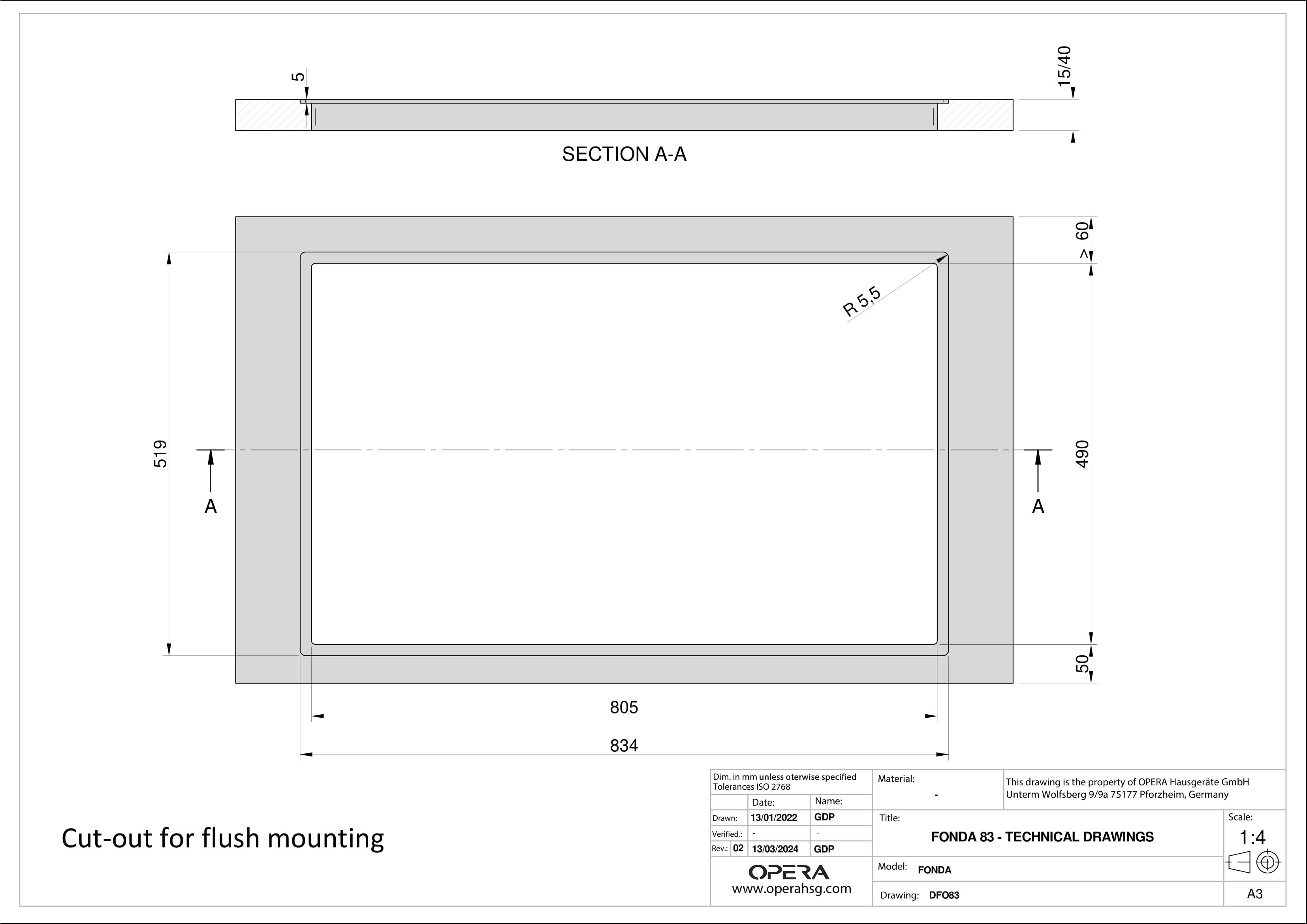 Opera DFO83A240 inbouw kookplaat afbeelding 5