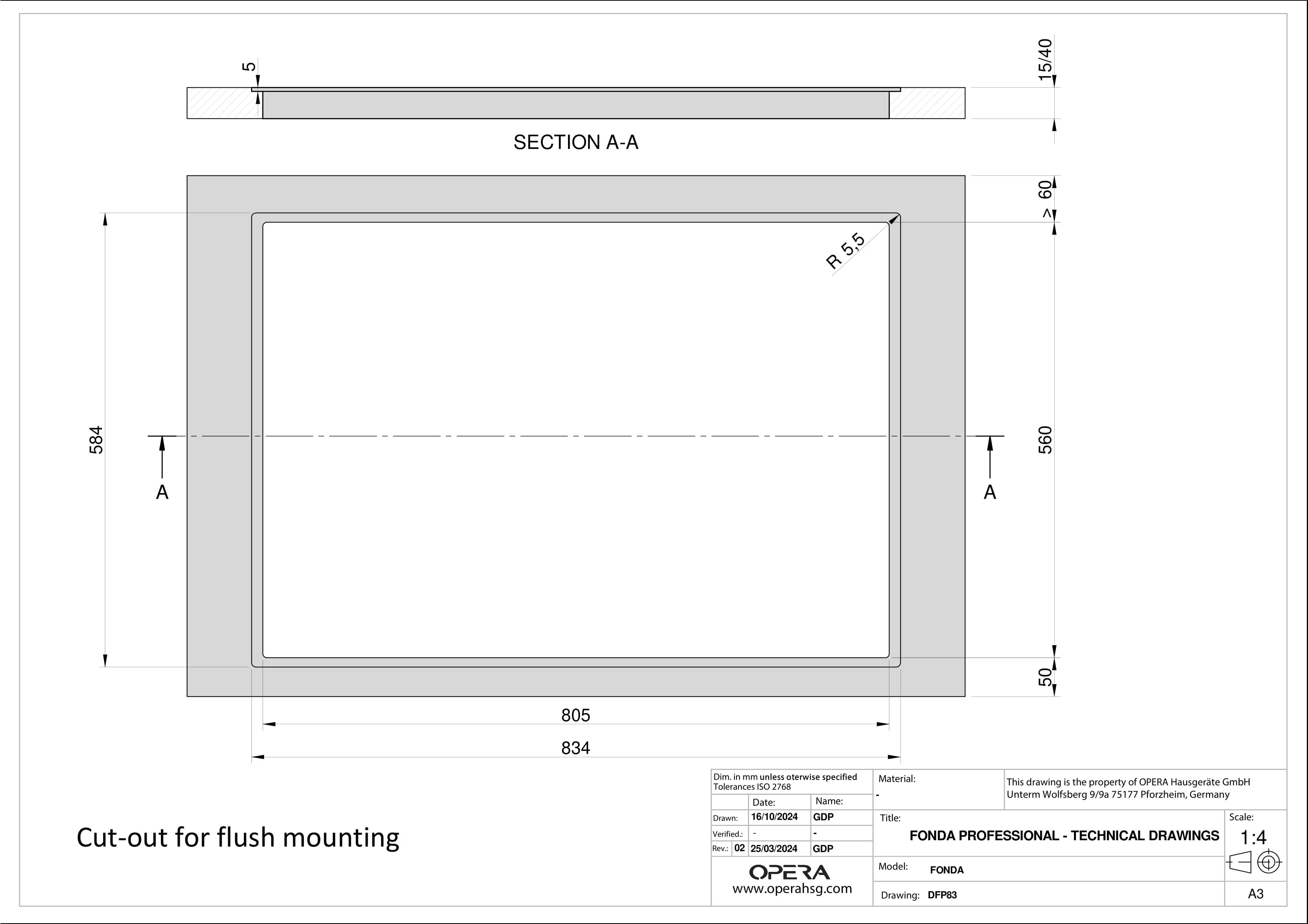 Opera DFP83B240 inbouw kookplaat afbeelding 5