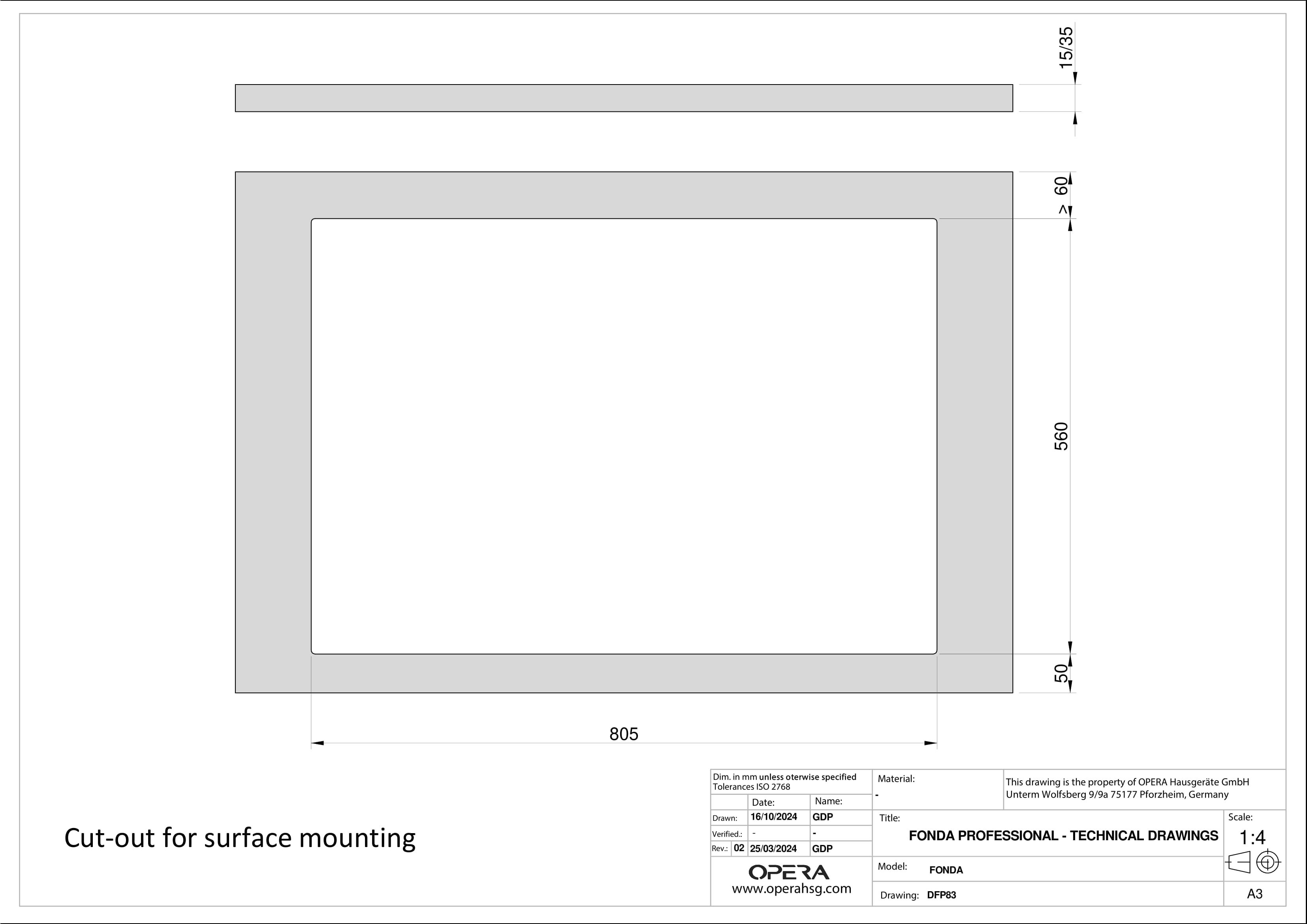 Opera kookplaat inbouw DFP83C240 afbeelding 4