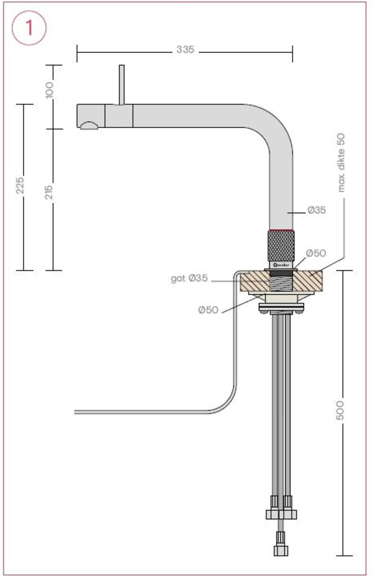 Quooker kokendwaterkraan 22FRONTBLK afbeelding 3