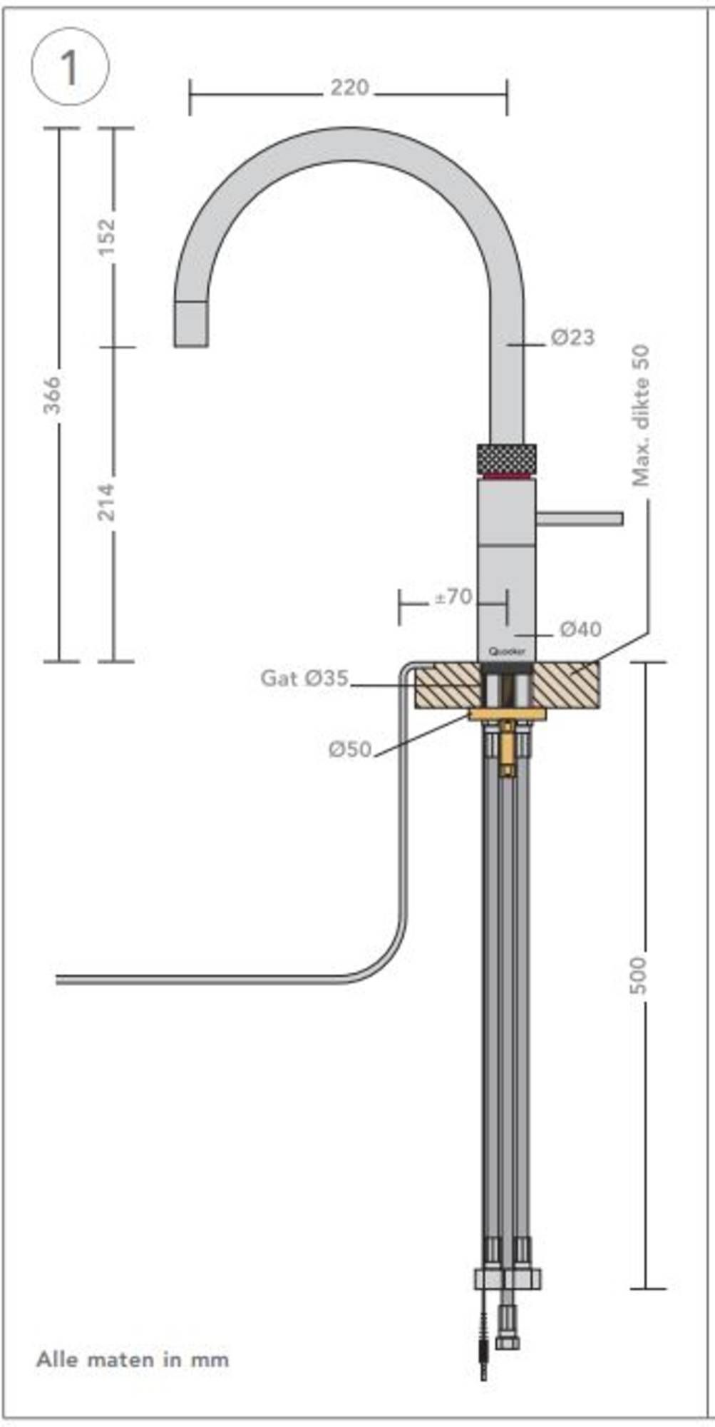 Quooker kokendwaterkraan 3FRGLD afbeelding 3