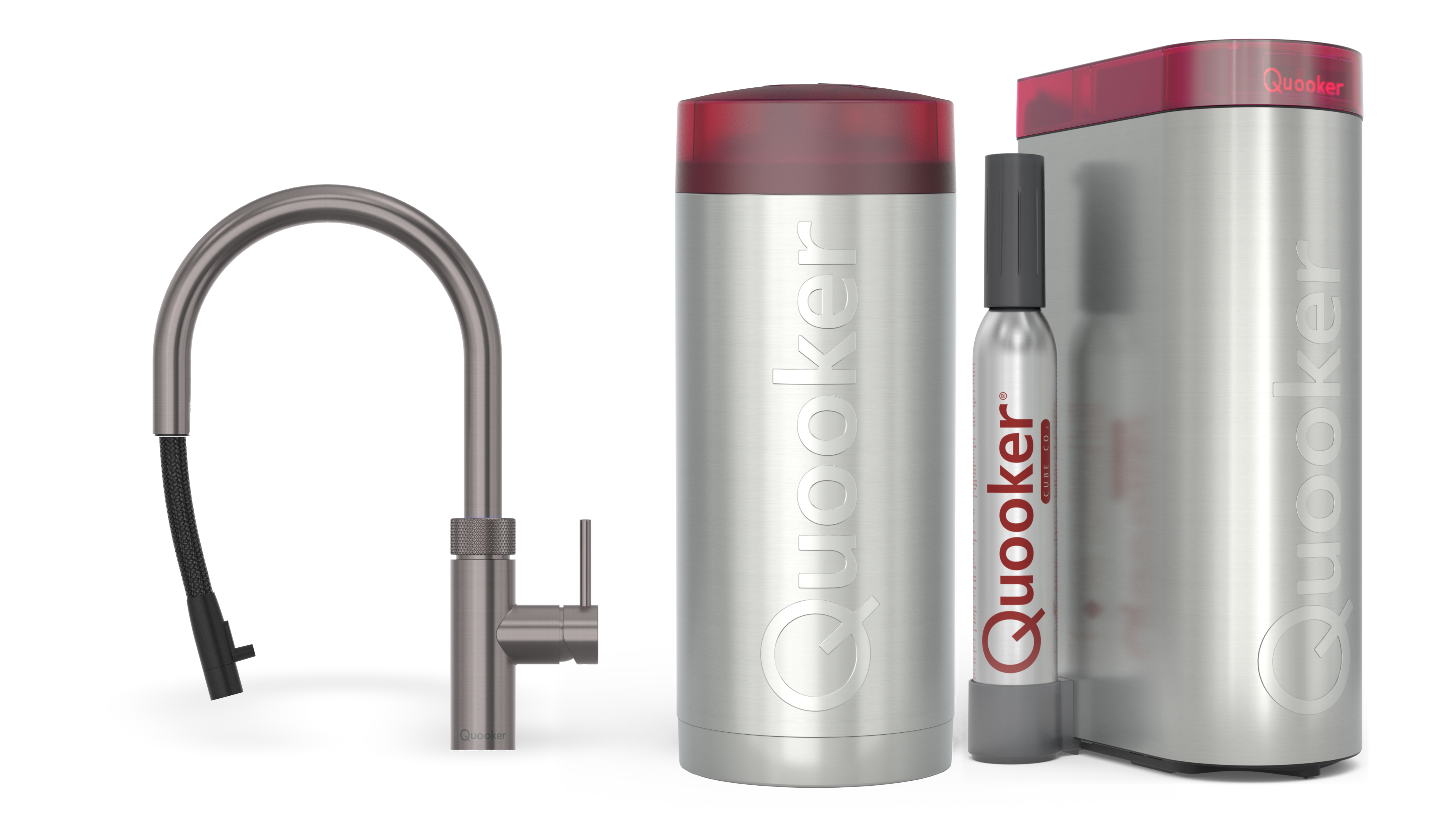 Quooker Combi+ Flex Round Gun Metal + Cube