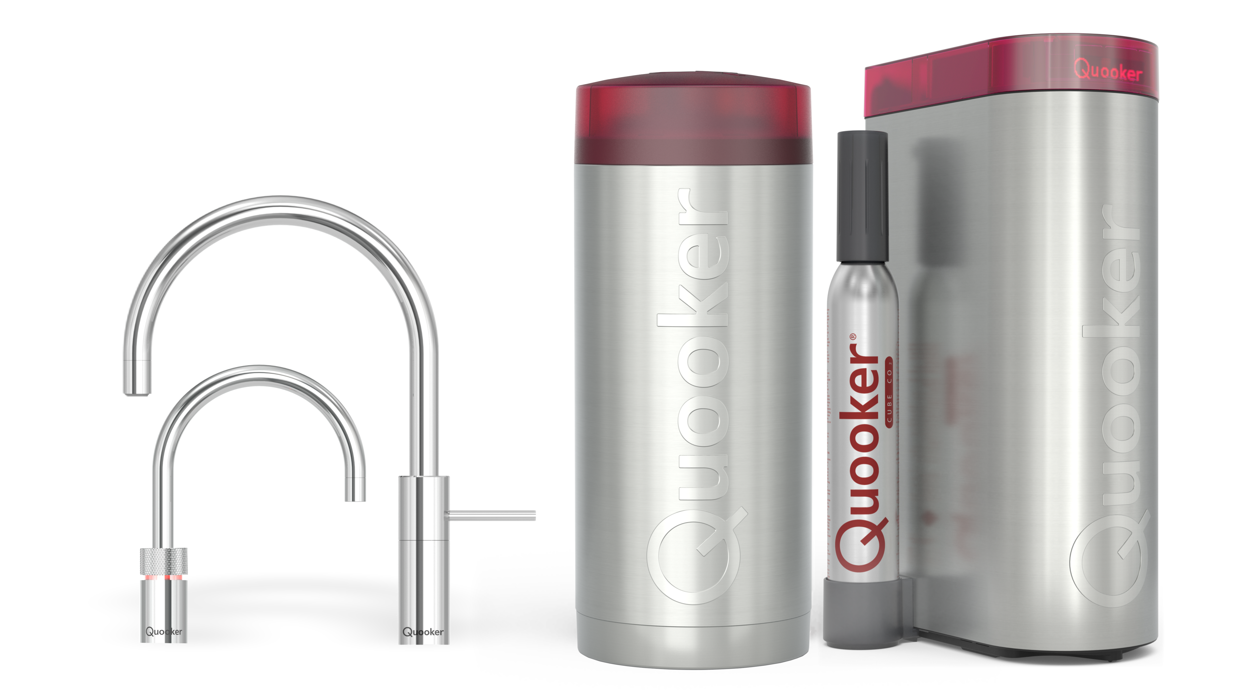Quooker Combi+ Nordic Round Twintaps Chroom + Cube