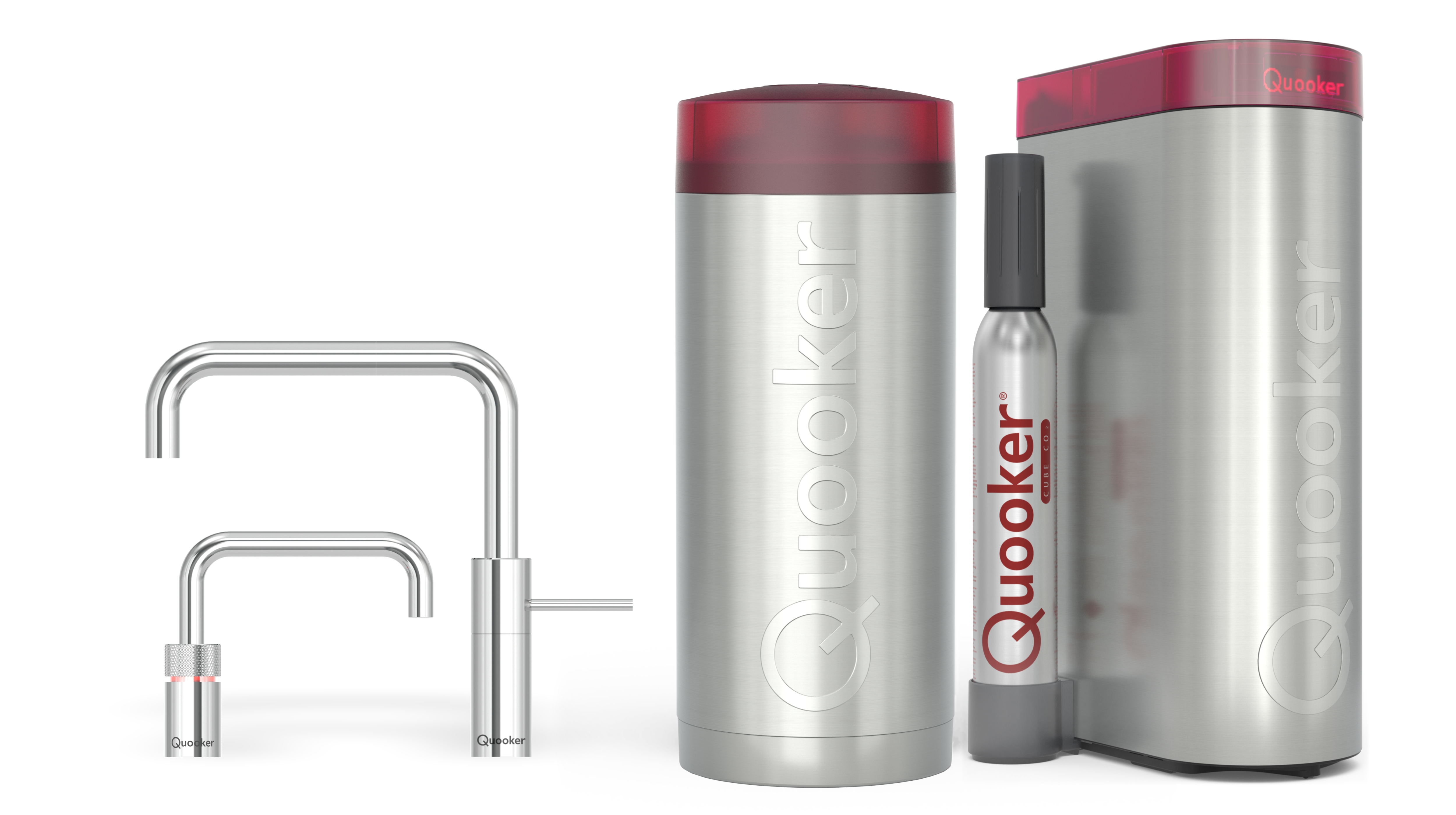 Quooker Combi Nordic Square Twintaps Chroom + Cube