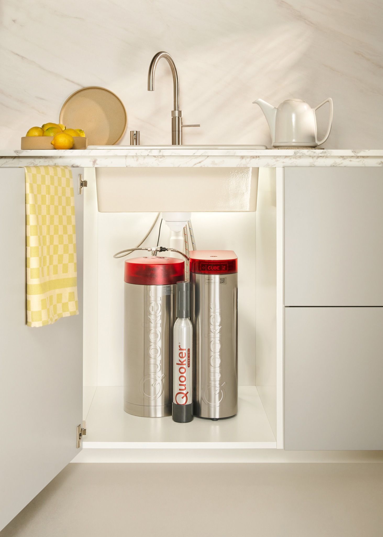 Combi Nordic Square Twintaps RVS + Cube van Quooker afbeelding 6