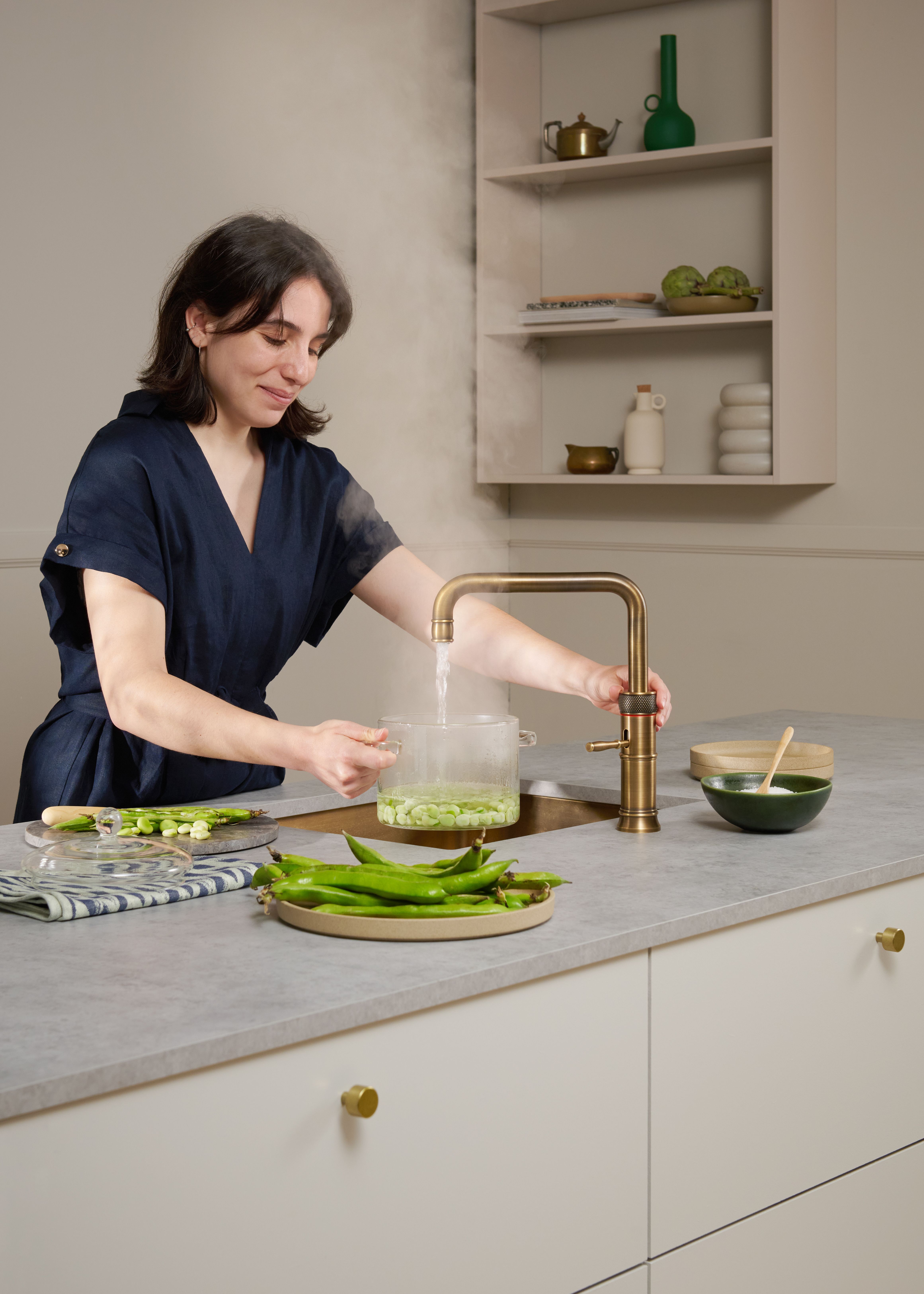 Pro3 Classic Fusion Square Messing Patina + Cube van Quooker afbeelding 6