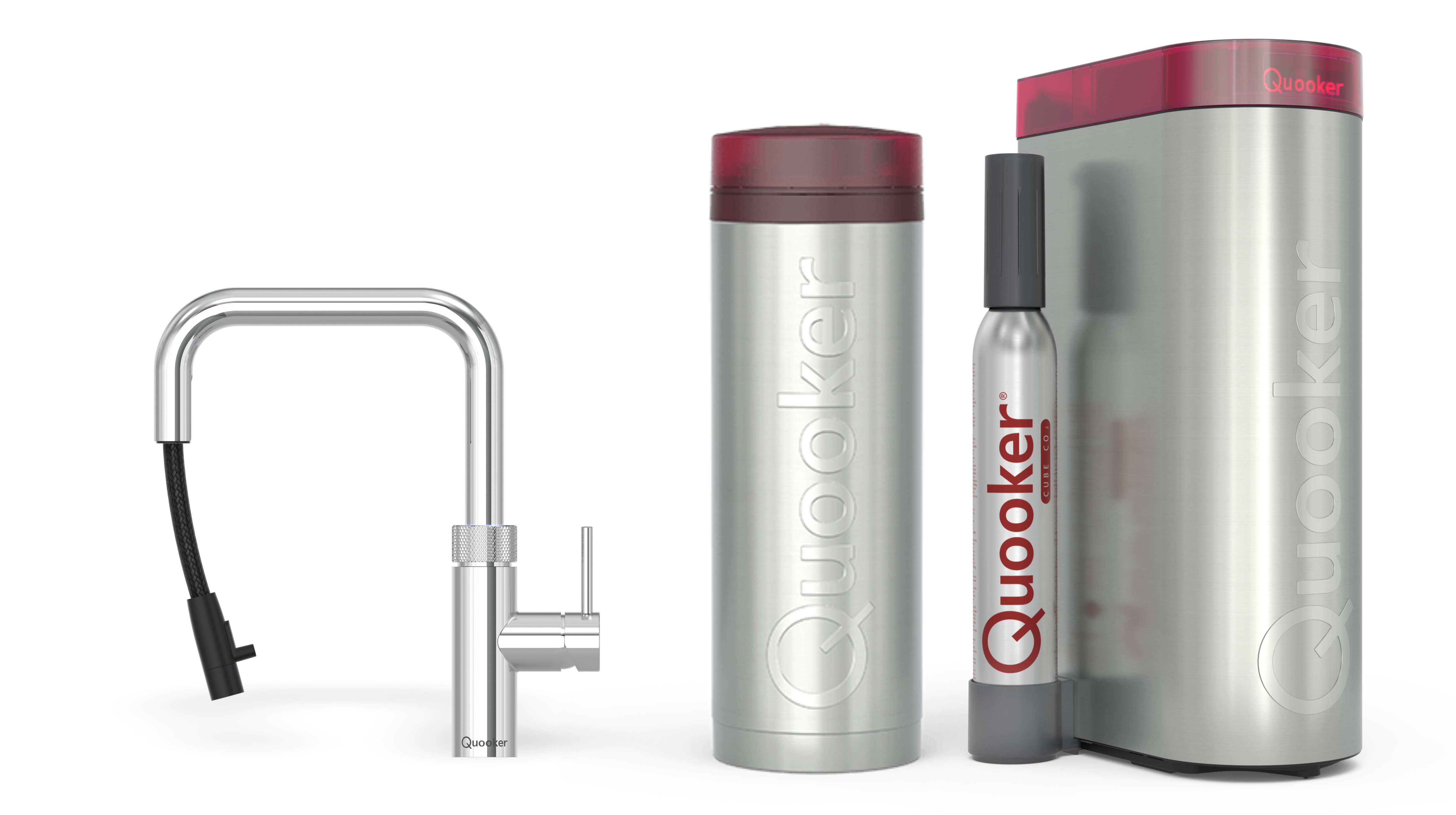 Quooker Pro3 Flex Square Chroom + Cube