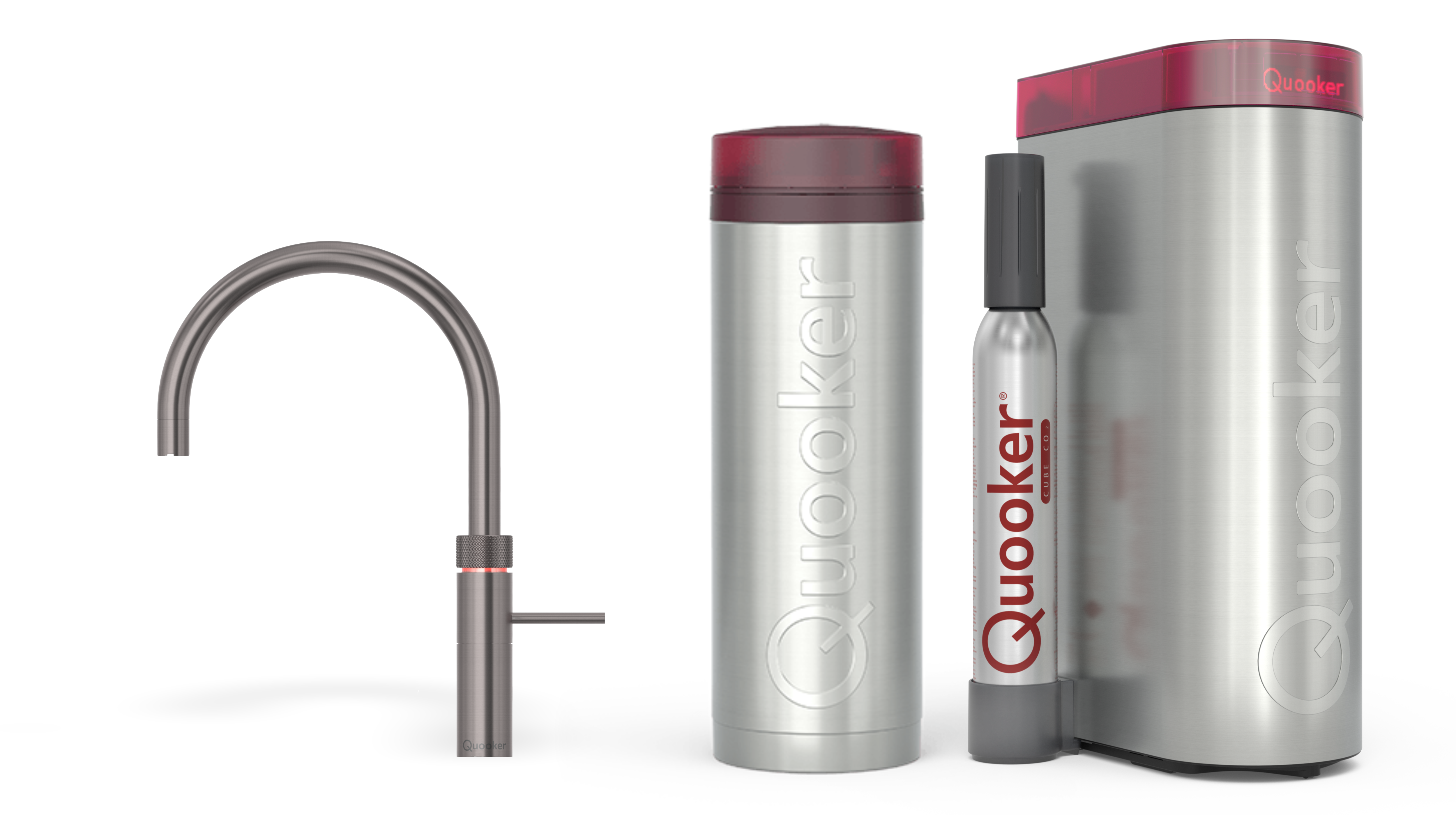 Quooker Pro3 Fusion Round Gun Metal + Cube