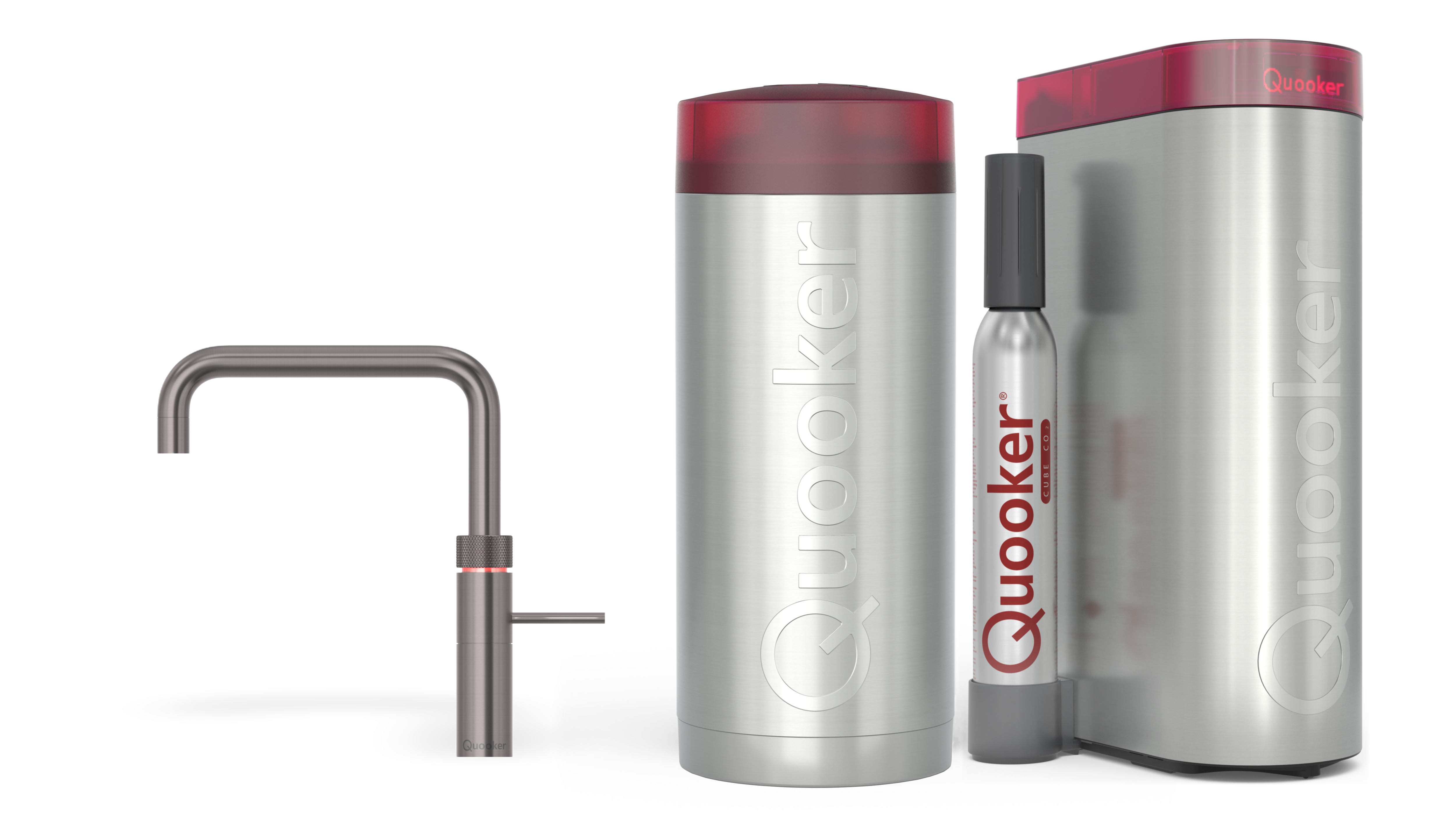 Quooker Pro3 Fusion Square Gun Metal + Cube