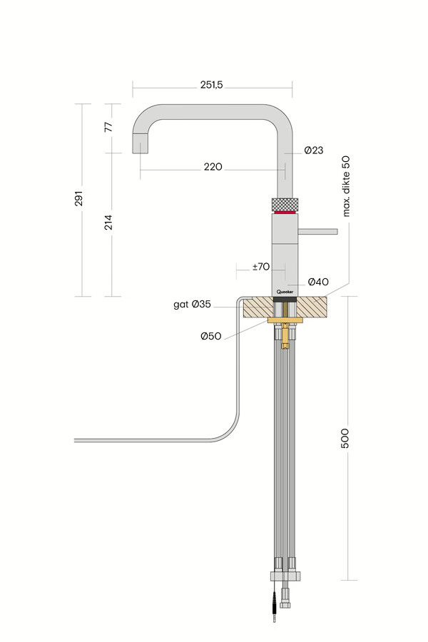 Quooker Pro3 Fusion Square RVS + Cube