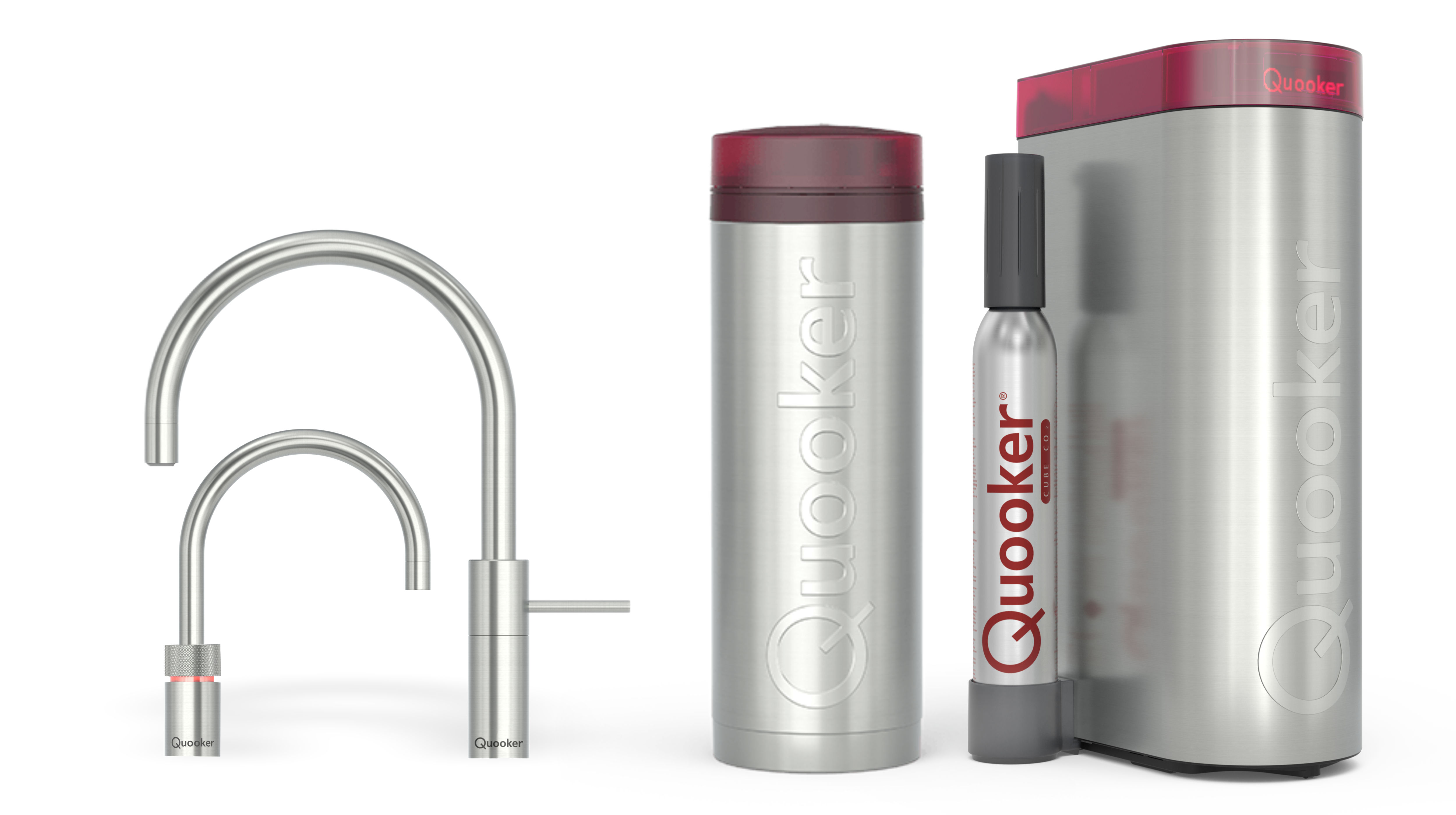 Quooker Pro3 Nordic Round Twintaps RVS + Cube