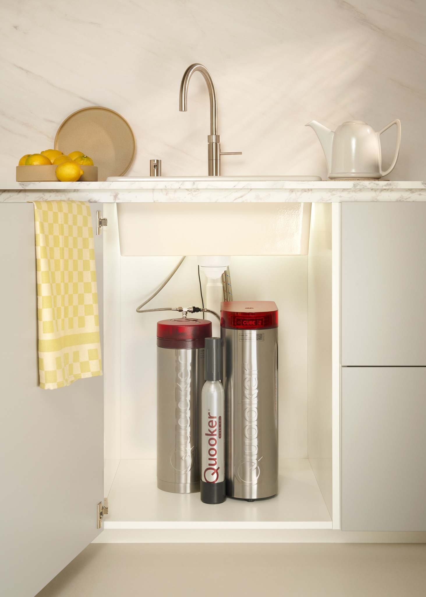 Quooker Pro3 Nordic Square Twintaps Chroom + Cube  kokendwaterkraan afbeelding 5
