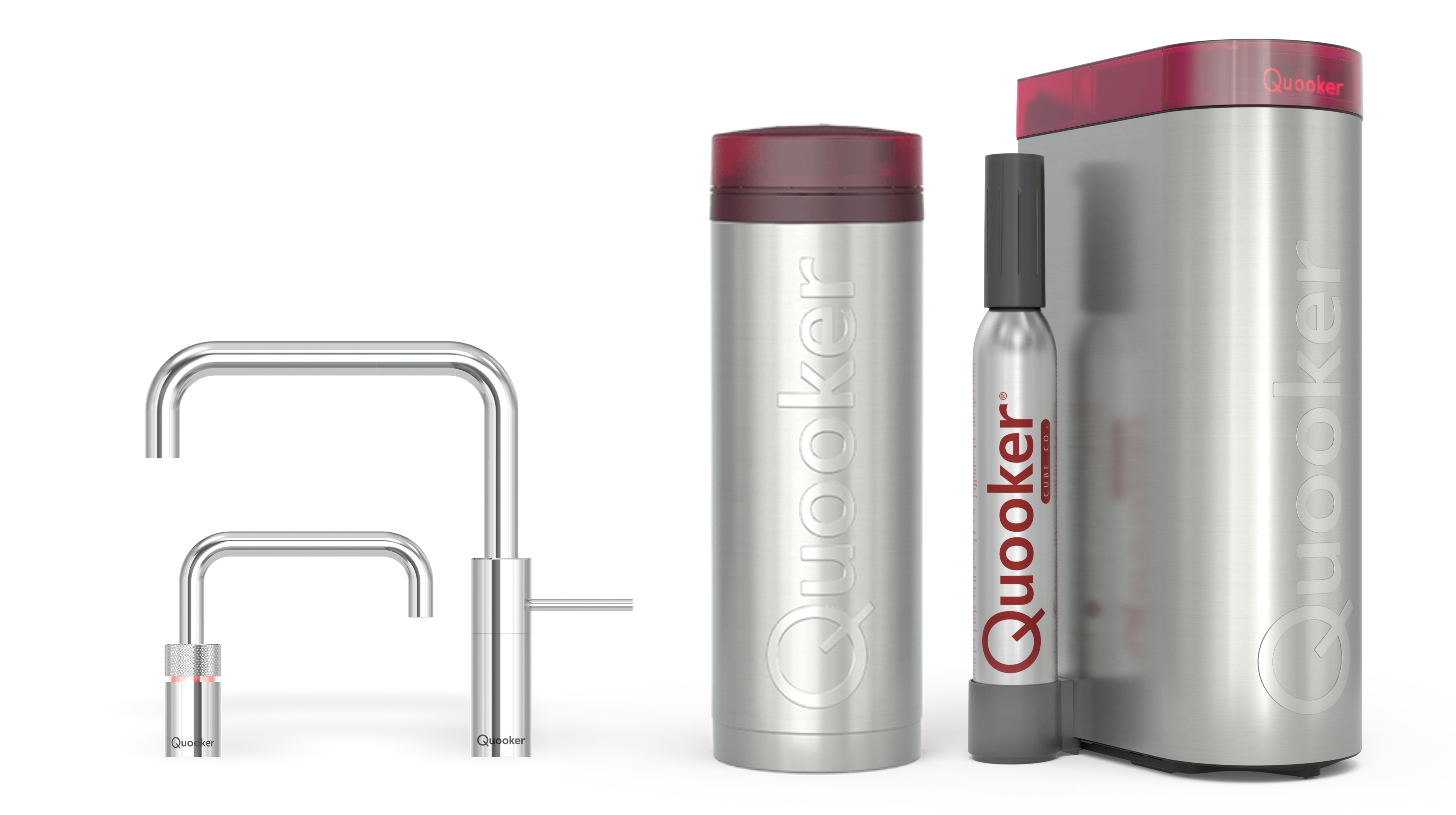 Quooker Pro3 Nordic Square Twintaps Chroom + Cube