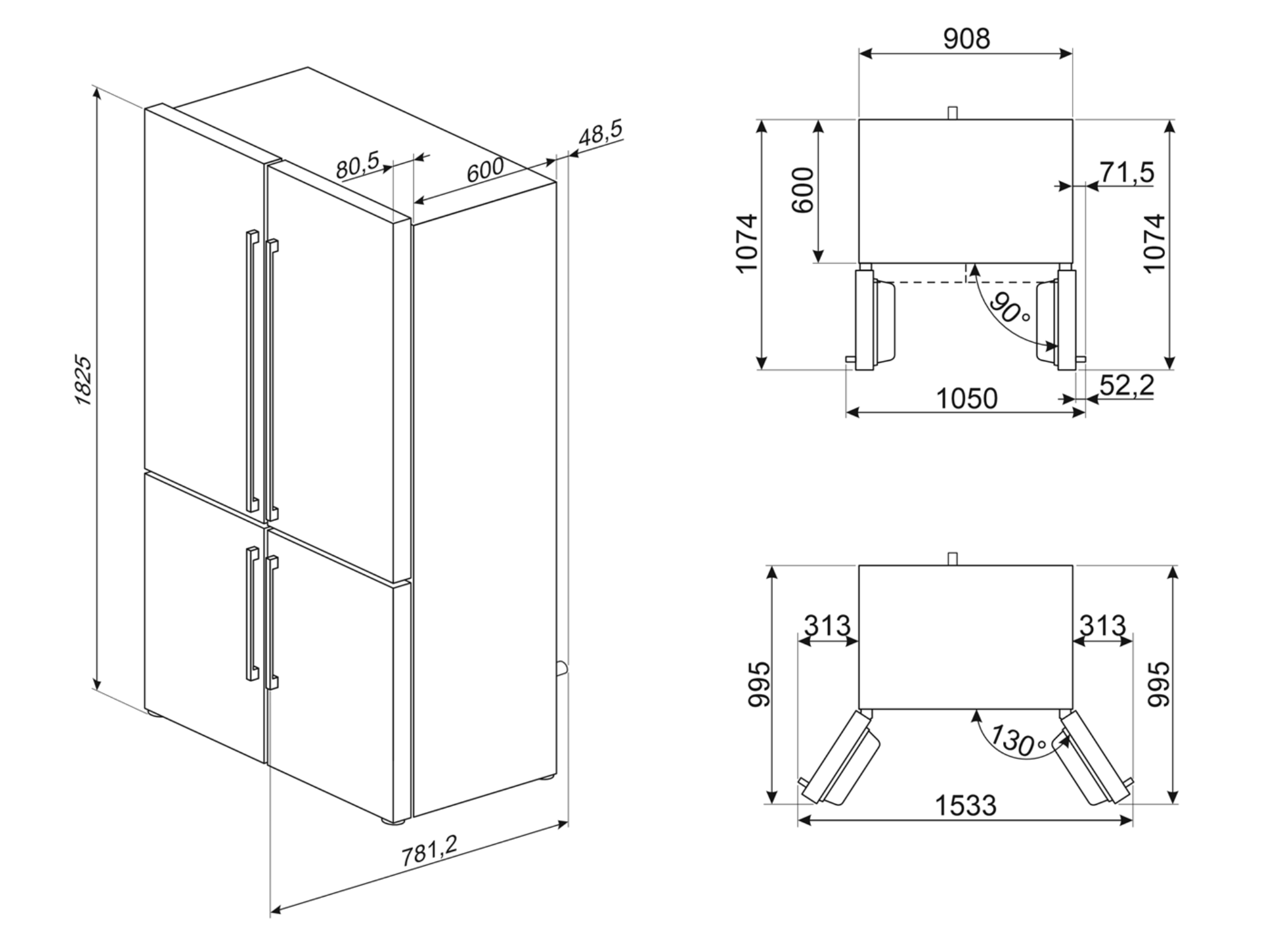 Smeg koelkast FQ60BDE afbeelding 3