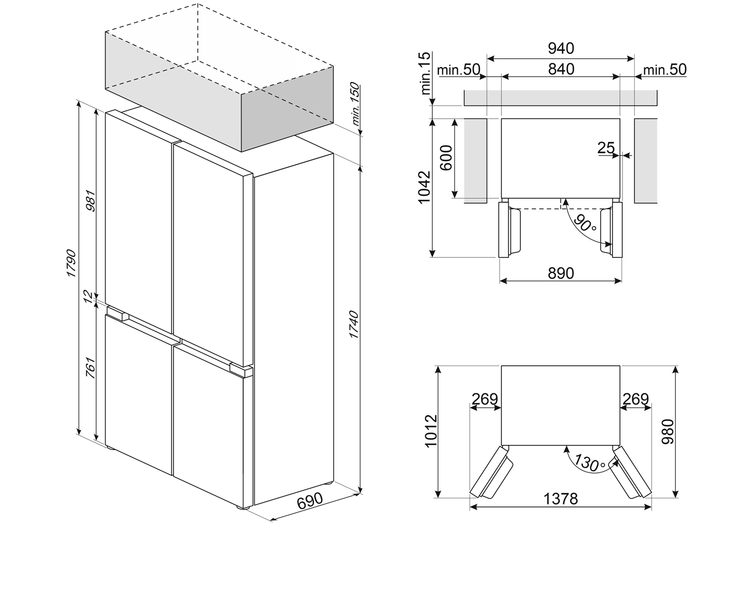 Smeg koelkast vrijstaand FQI48KD afbeelding 4