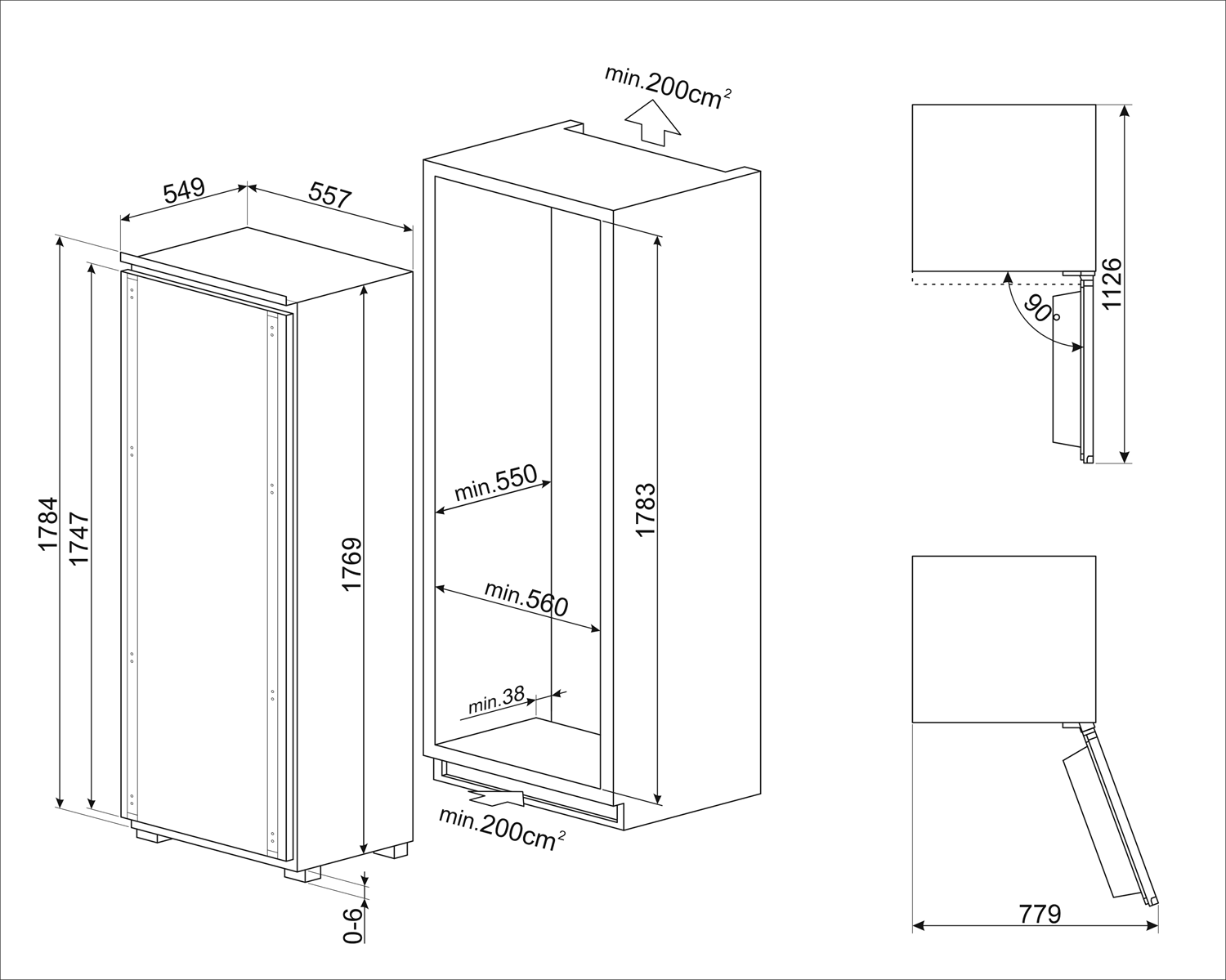 Smeg S9L174D1D inbouw koelkast afbeelding 5