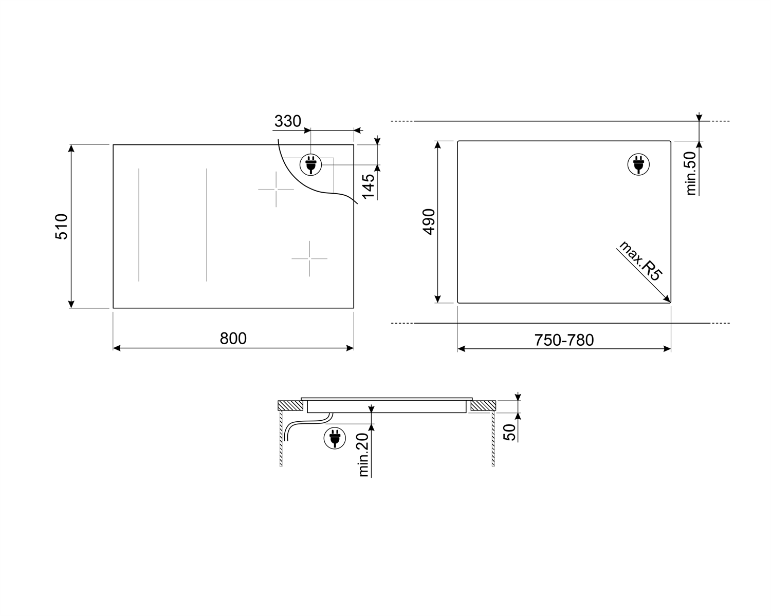 Smeg SIM1864DG inbouw kookplaat afbeelding 5