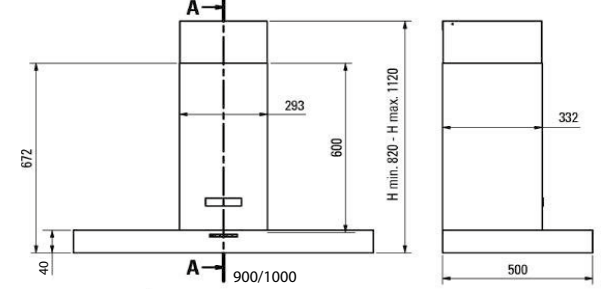 Steel afzuigkap EKL90 NF afbeelding 3